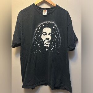 Vintage Fruit of the Loom Bob Marley Black Graphic T-Shirt